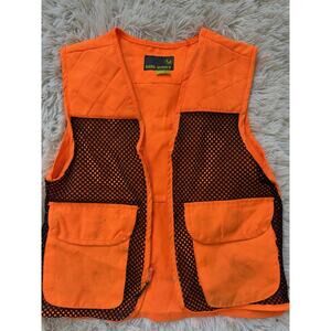 Game Winner Blaze Orange Upland Bird Hunting Vest Mens M/L Quilted Shoulder Mesh